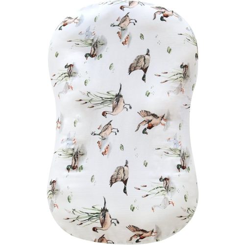 LifeTree Muslin Baby Lounger Cover Neutral, Newborn Slipcover Lounger Cover for Boys Girls Infant, Soft 70% Viscose from Bamboo and 30% Cotton, Cover Only, MallardDuck Pattern