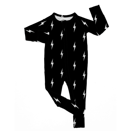 Lightning Bolt | Black Bamboo Romper