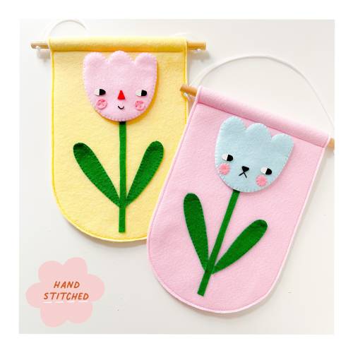 Tulip banner (choose your colour) | Cute Childrens wall decor | kids wall decor | Floral decor