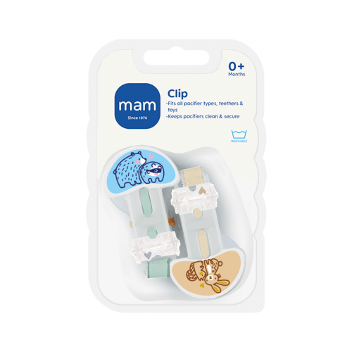 MAM Baby Boy Pacifier Clips, 2 Pack, Universal Fit, BPA-Free
