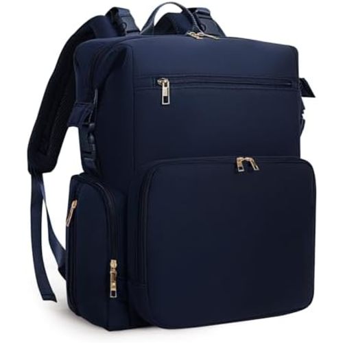CEI-CEI Neoprene Diaper Bag Backpack with Insulated Pockets, Large Newborn Baby Maternity Bags Travel Tote with Changing Pad (Dark Blue)