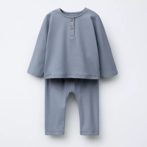 HENLEY T-SHIRT AND JOGGERS SET - Blue / Gray | ZARA United States