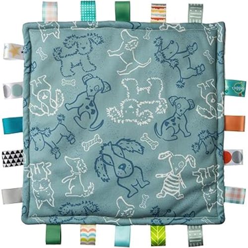 Taggies Lovey for Baby Security Blankets Original Comfy Blanket with Sensory Tags, 12 x 12-Inches, Good Dog