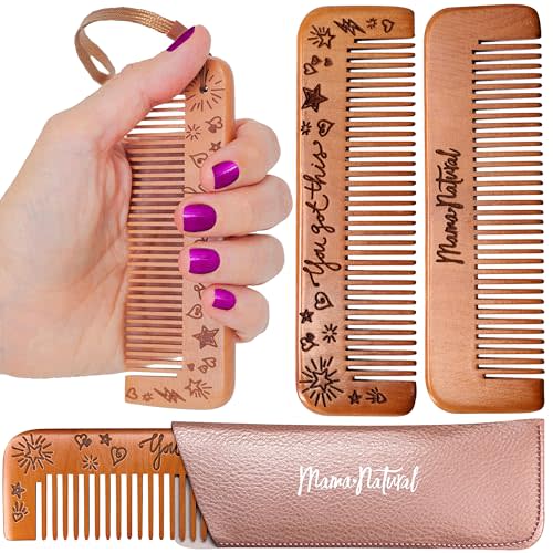 Mama Natural Birthing Comb for Labor Pain Relief | Wood Comb for Women - Labor Essentials, Pregnancy Contraction, and Postpartum Support | Reusable, Giftable, Acupressure Relief Tool