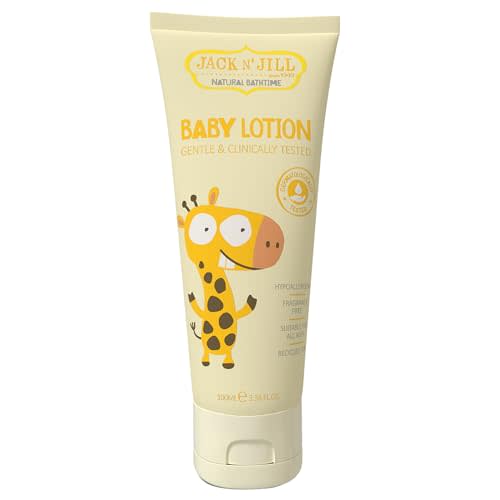Jack N' Jill Natural Bathtime Baby Lotion - Fragrance Free Baby Lotion, Hypoallergenic, Dermatologically Tested, Unscented Body Lotion, Baby Lotion for Newborns, Vegan - 100 mL (Pack of 1)