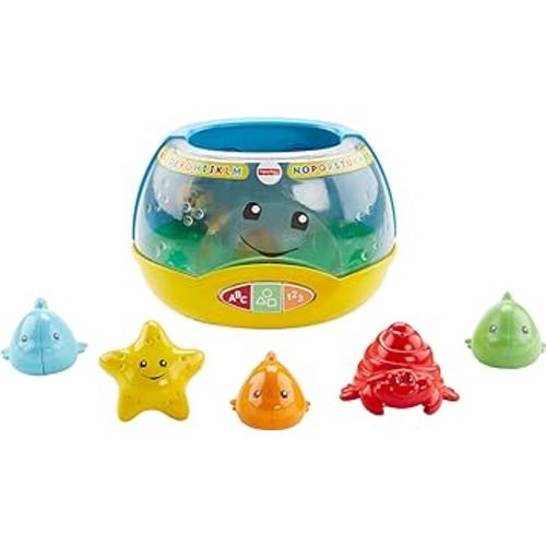 Fisher-Price Laugh & Learn Baby & Toddler Toy Magical Lights Fishbowl with Smart Stages Learning Content for Ages 6+ Months
