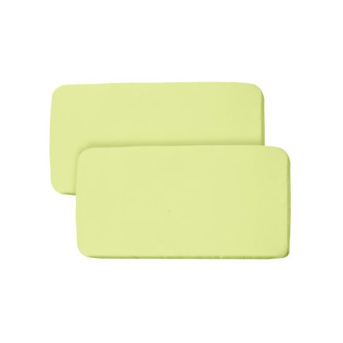 BreathableBaby All-in-One Fitted Sheet & Waterproof Cover, for 33" x 15"/84 x 38 cm Bassinet Mattress, Lime (2-Pack)