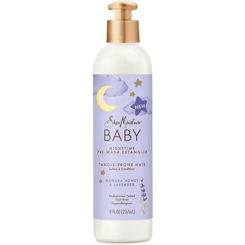 SheaMoisture Baby Pre-Wash Hair Detangler Manuka Honey & Lavender for Delicate Hair and Skin Nighttime Skin and Hair Care Regimen 8 oz