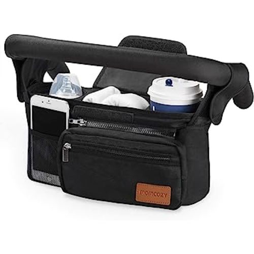Momcozy Universal Stroller Organizer with Insulated Cup Holder Detachable Phone Bag & Shoulder Strap, Fits for Stroller like Uppababy, Baby Jogger, Britax, BOB, Umbrella and Pet Stroller