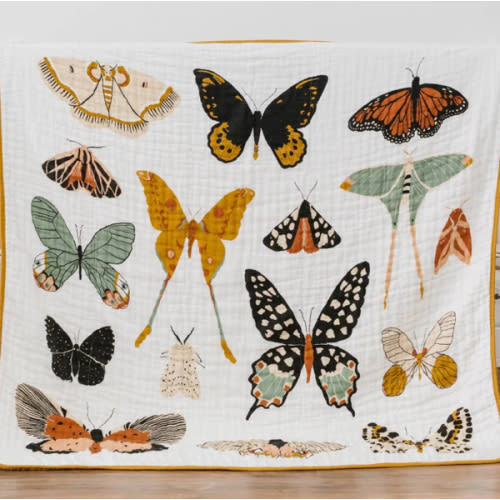 Clementine Kids Quilt - Cotton Muslin - Butterfly Collector