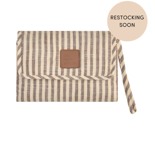 Lemon Sorbet Stripe Linen Change Mat