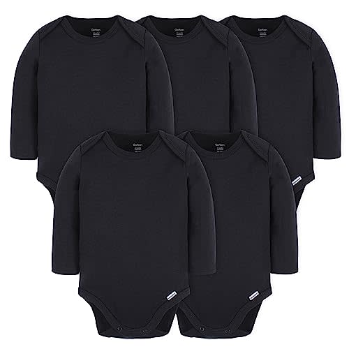 Gerber Baby Long Sleeve Solid Onesies Multi-Pack Interlock 180 Gsm