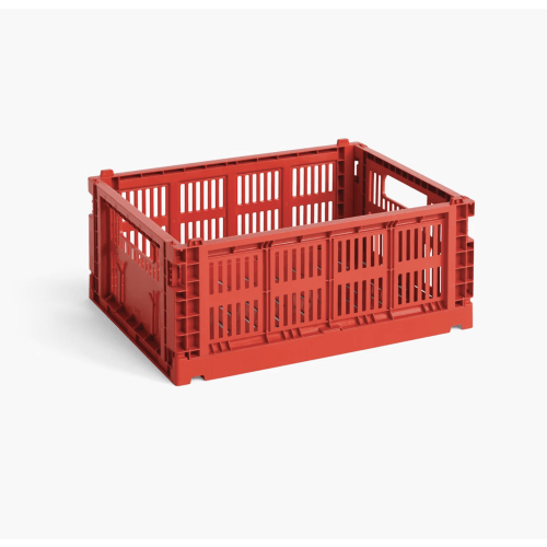 HAY Colour Crate, Recycled Plastic, Diaper Caddy | Medium, Red