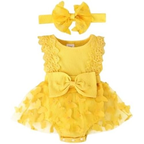 Baby Girl Summer Clothes Cute Newborn Girl Outfits Sleeveless Lace One Piece Romper + Headband 2pcs set 0-12 Months