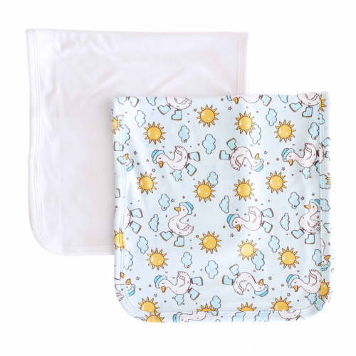 Silly Goose 2pc Burp Cloth Set | Blue
