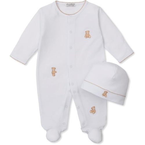 kissy kissy Baby Boys and Girls 100% Pima Cotton Teddy Bears Footie and Hat Set