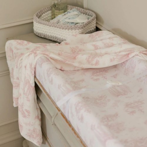 Spring Toile Pink Contour Change Pad