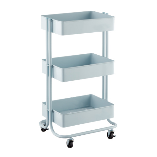 3-Tier Rolling Cart - Light Blue
