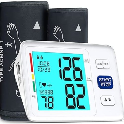 Blood Pressure Monitor for Home Use Extra Large Cuff Automatic Digital Blood Pressure Machine 9-17''&13-21''Adjustable Blood Pressure Cuff- Backlit Display 2x500 Memories 4AAA Batteries Carrying Case1