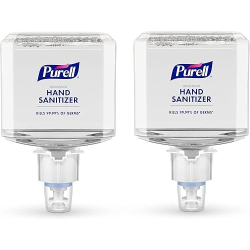 PURELL Brand Advanced Hand Sanitizer Foam, Clean Scent, 1200 mL Refill for PURELL ES6 Automatic Hand Sanitizer Dispenser (Pack of 2) - 6453-02