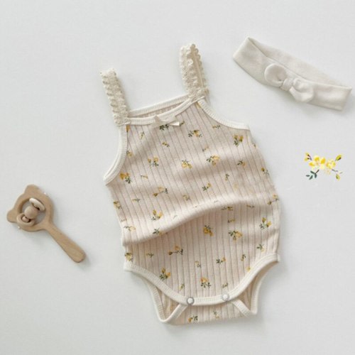 Boho Cotton Floral Romper