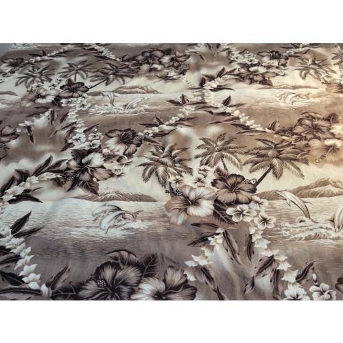 Hawaiian baby blanket-ivory dimple dot minky-cotton brownish tones-minky baby blanket-dolphins-palm trees hibiscus flowers-newborn blanket