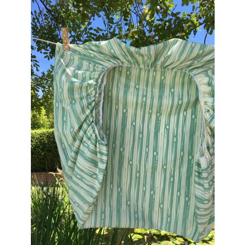 SALE!!! Gender Neutral Fitted Crib or Cradle Sheets of Organic Cotton in a Faux Bois Pattern w/French Seams & Serged Elastic