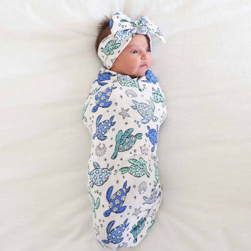 Sea Turtle Splash Oversized Swaddle Blanket