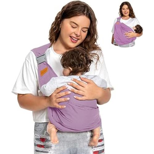 Shiaon Baby Sling Carrier Newborn to Toddler, Easy Adjustable Baby Carrier, Baby Wrap Sling, Baby Hip Seat Carrier for Toddler Sling, Baby Holder Carrier, Nursing Sling, Carrying 7-45 lbs, Purple