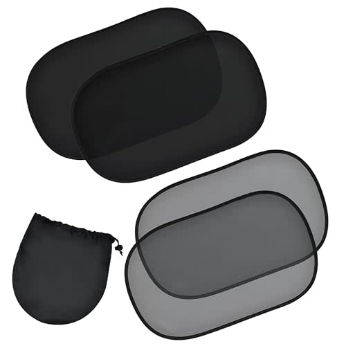 EcoNour Car Window Shades for Baby (4 Pack) | Protects Baby from Window Sun & Heat | Sun Shade Side Windows for Kids | Automotive Sun Protection from UV | Child Safety Accessories | Medium - 20"x12"