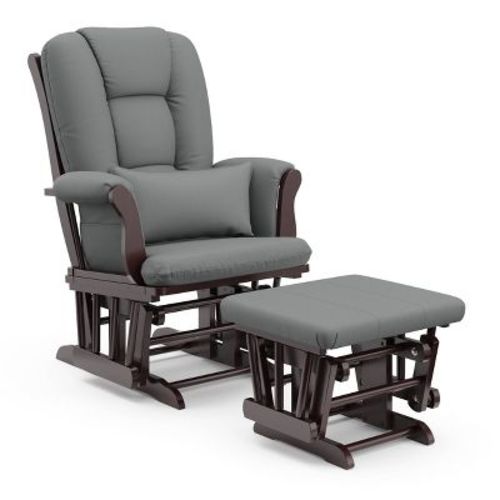 Storkcraft Tuscany Glider Nursery Rocking Chair And Ottoman - Espresso/slate Gray Swirl