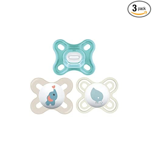 MAM Pacifier 0-3 Months Variety Set, 1 Comfort, 1 Perfect Start, 1 Original Start, Developed with Medical Experts Specially for Smaller Newborn Mouths, BPA-Free Silicone Nipple, 3Pk, Made in Europe
