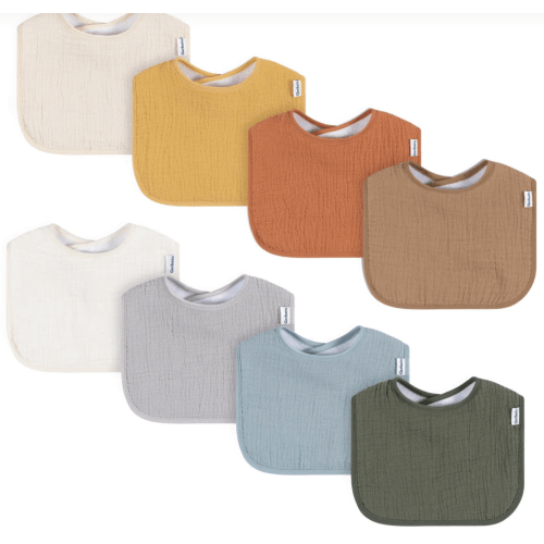 8-Pack Baby Neutral Warm Shades Muslin Drooling Bibs – Gerber Childrenswear