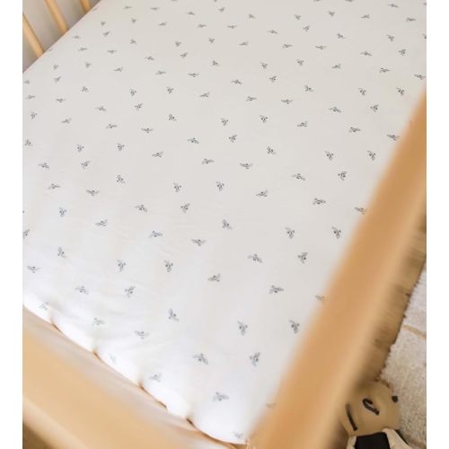 Burt's Bees Baby Essential Organic Cotton Fitted Crib Sheet, Breathable for Boy Girl Standard Crib & Toddler Mattresses