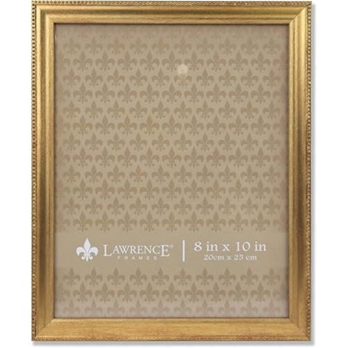 Lawrence Frames Classic Bead Picture Frame, 8x10, Gold