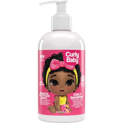 Curly Shampoo – Tear-Free, Dermatologist-Tested, Hypoallergenic, Fragrance-Free Baby Shampoo for Curly, Kinky, Coily Hair – Gentle Cleanse, Moisturizing, Promotes Healthy Hair Growth - 8oz