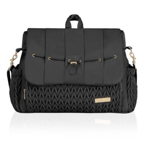 Hannah & Sophia Belle Convertible Diaper Backpack & Messenger Bag, Black Orchid