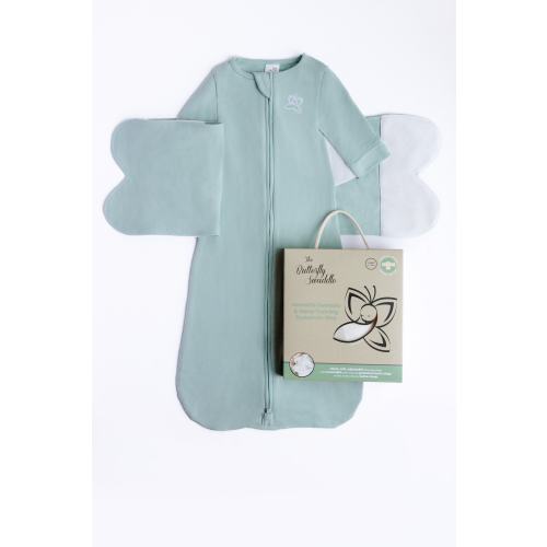 Organic Baby Swaddle and Sleep Sack in one - Bamboo/Cotton - SILENT VELCRO!