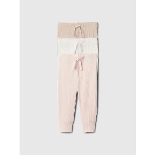 6-12M Baby First Favorites TinyRib Pants (3-Pack) in barely light pink