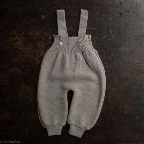 Baby Merino Wool Dungarees - Beige – MamaOwl