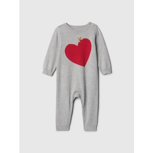 Baby Bear Heart Sweater One-Piece