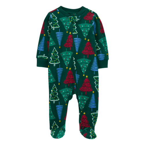 9m Baby Christmas Trees Zip-Up Fleece Sleep & Play Pajamas - Carter's | Carter's