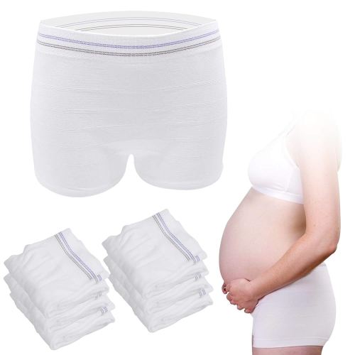 HANSILK Mesh Postpartum Underwear 6 Pack High Waist Reusable Post Bay C-Section Recovery Maternity Panties for Women Washable Mesh Panties (Large)