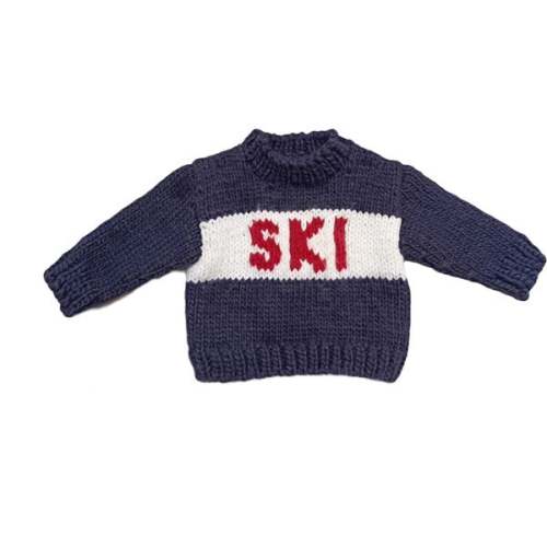 SKI Hand-Knit Sweater, Navy, Red & White - The Blueberry Hill Sweaters | Maisonette