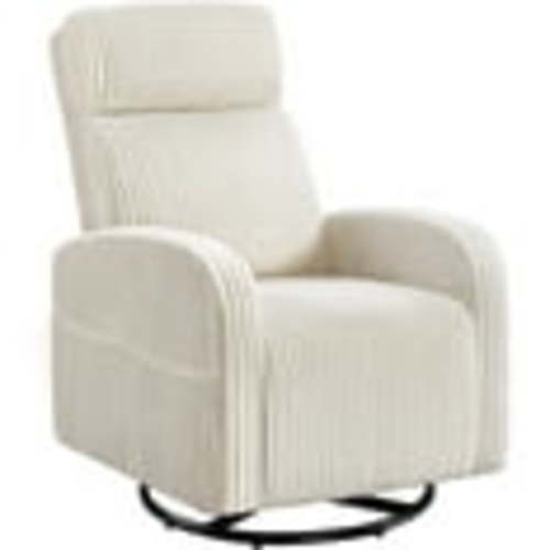Yaheetech Corduroy Swivel Nursery Glider Chair for Living Room, Beige