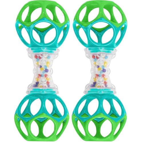 Bright Starts Oball Shaker Rattle Toy, Ages Newborn + (Pack of 2)