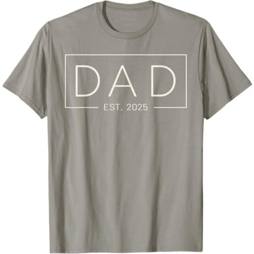 Dad Est 2025 Logo New Dad Newborn Daddy Father Dad To Be T-Shirt