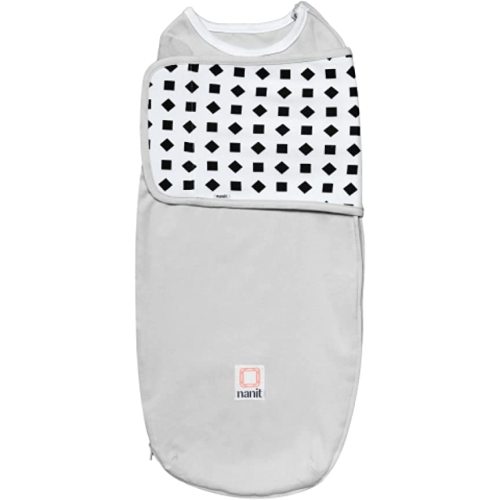 Nanit Breathing Wear Swaddle – Works with Nanit Pro Baby Monitor to Track Breathing Motion Sensor-Free, Real-Time Alerts, 100% Cotton, Size Large, 3-6 Months, Pebble Grey
