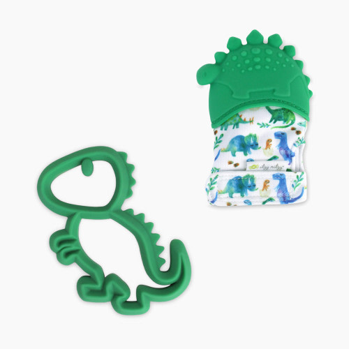 Itzy Ritzy Silicone Teether & Mitt Bundle - Dino