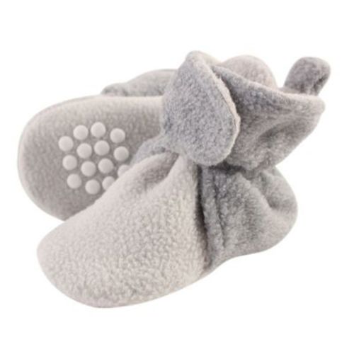 Luvable Friends Baby And Toddler Cozy Fleece Booties, Neutral Gray Light Gray, 2 Toddler